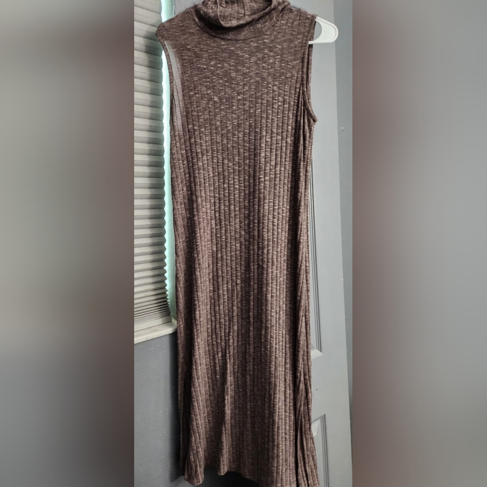 Bobeau Brown Ribbed Dress